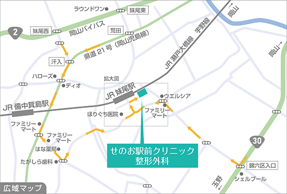 医療法人わかな会　せのお駅前クリニック整形外科地図